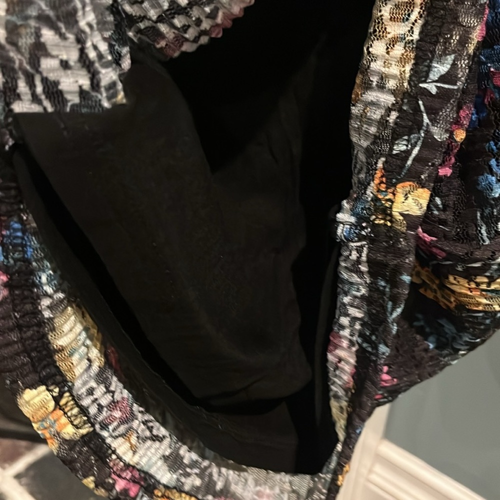 AQUA Puckered Lace Dress Floral/Mulit - Picture 8 of 14